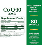 Nature's Bounty CoQ10, Supports Heart Health, Dietary Supplement, 200mg, 80 Rapid Release Softgels (Pack of 3)