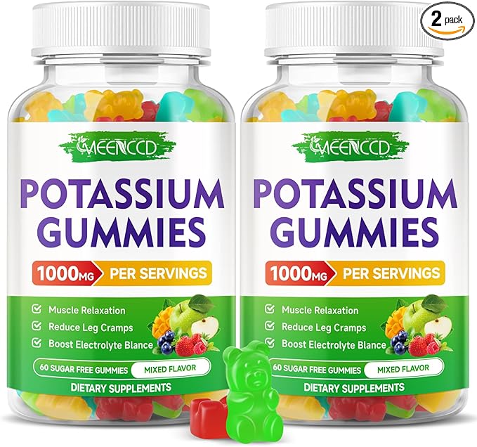 Potassium Citrate Gummies, High Potency Potassium Supplement Gummies for Adults Women & Men, Support Leg Cramps & Muscle Health, Sugar-Free, Mixfed Fruit Flavor, 120 Count