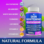 Glutathione Whitening Pills - 120 Capsules 2000mg Glutathione - Effective Skin Lightening Supplement - Dark Spots, Melasma & Acne Scar Remover, Hyperpigmentation Treatment - Anti-Aging Antioxidant