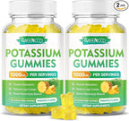Potassium Citrate Gummies 1000mg, High Potency Potassium Supplement Gummies for Adults Women & Men, Support Muscle Health, Sugar-Free, Pineapple Flavor, 120 Count