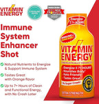 Vitamin Energy Immune+ Extra Strength Energy Shot Orange Burst 24 Pack, 260mg Natural Caffeine, B-Vitamins, Citicoline, Green Tea, Immunity & Focus Support, Zero Sugar, Gluten-Free 1.93 fl oz