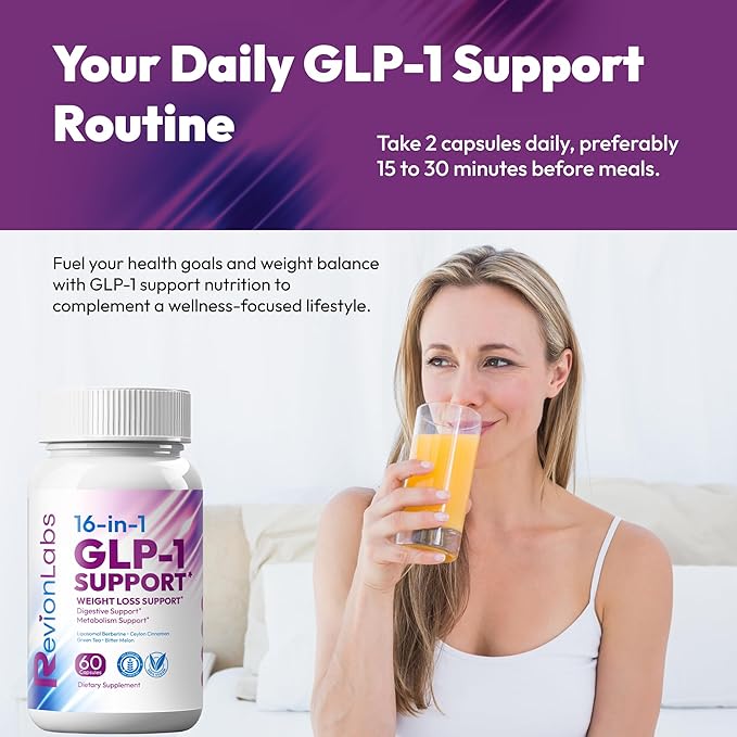 GLP-1 Support Weight Loss Supplement - Natural Appetite Suppressant for Women Men - Berberine Support Activate Hunger Control Curb Cravings Boost Metabolism Fat Burn & Gut Health