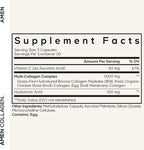 Amen Multi Collagen Peptides Capsules with Hyaluronic Acid and Vitamin C - 5 Types of Collagen Protein Type I, II, III, V, X - Grass Fed Hydrolyzed - 18 Amino Acids - Collagen Supplement - 90 Pills