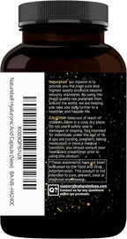 NatureBell 2 Pack Plant Based Hyaluronic Acid Supplements 250mg with 25mg Vitamin C & Biotin 5000mcg, 480 Total Capsules | Essential for Hair Growth, Joint Support, & Hydrating Skin | Non-GMO