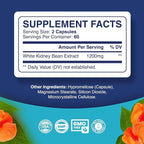 Phytoral White Kidney Bean Extract Carb Blocker - White Kidney Beans Supplement for Metabolism Boost & Ease Calories from Starchy Food - Carb Control Supplements - 120 Count