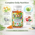 Kids Multivitamin Gummies with Iron & Zinc (Ages 2+) | Daily Kids Vitamins with Vitamin C, D3, B12 & Folate | Vegan, Non-GMO, Gluten-Free, Pectin-Based | Raspberry Flavor | 60 Count