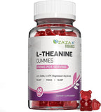 ZA'ZA K ORGANICS L-Theanine 200mg Gummy, L Theanine Supplement Gummies with GABA, 5-HTP & Magnesium Glycinate for Adults and Kids, Stress & Focus Support, Vegan Peach Flavor, 60 Chewable