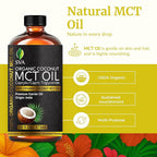 SVA MCT Oil Organic - 16 Fl Oz – 100% Natural Cold Pressed Organic MCT Oil - for Face, Skin Care, Hair Care, Scalp Massage & Body Massage – Carrier Oil
