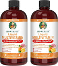 Liquid Multivitamin for Hair Growth | Biotin 10000mcg | Hair & Skin Support Supplement | Clinically Tested for Thicker Hair & Skin Elasticity | Suitable for Women & Men, Ages 18+ | 15.22 Fl Oz (2)