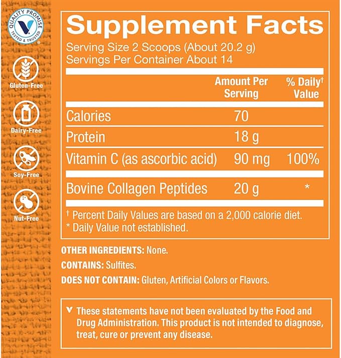 The Vitamin Shoppe Collagen Peptides - Skin Elasticity, Joint Health & Hair Support, Hydrolyzed Collagen