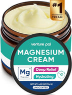 Venture Pal Topical Magnesium Cream, Fast-Absorbing Magnesium Moisturizing Lotion with Coconut Oil, Shea Butter & Hyaluronic Acid, Suitable for Kids