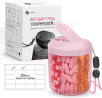 HIONXMGA Pill Organizer with 7 Large Compartments, Pill Dispenser for Travel, Supplement Organizer with Anti-Mixing Design, BPA-Free Pill Container with 20 Pcs Labels, Pink