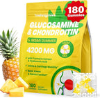 Glucosamine Chondroitin Gummies, 4200mg Extra Strength Joint Supplements Glucosamine Chondroitin with MSM & Elderberry for Joint Health, Flexibility, Immune Support for Adults, Men & Women, 180 Count