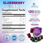 Elderberry Immune Support Gummies - Elderberry Extract Sambucus Nigra - Black Elder Berry Vitamin Supplement - Natural, Daily Immune Support Kids & Adults Love - Delicious Berry Flavor - 60 Gummies