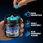 EAA Gummies - 2:1:1 BCAA Formula (8300mg) - Essential Amino Acids for Muscle Recovery & Endurance - Non-GMO, Gluten Free, Sugar Free, Vegetarian, Blue Raspberry Flavor - 90 Count