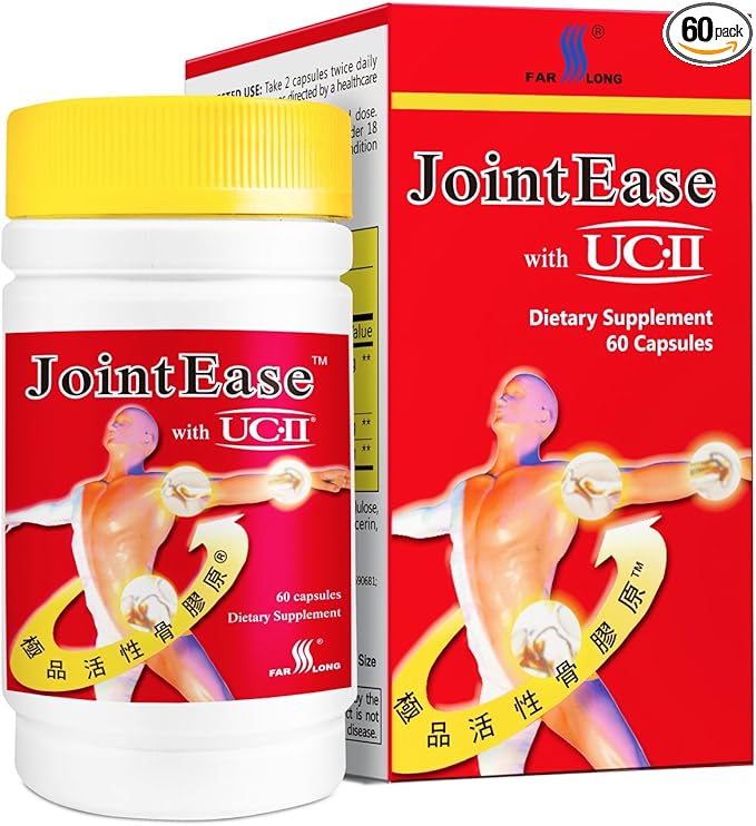 FARLONG JointEase with UC-II, Undenatured Type II Collagen, Glucosamine Hydrochloride, Chondroitin Sulfate, Joint Dietary Supplement | 60 Capsules