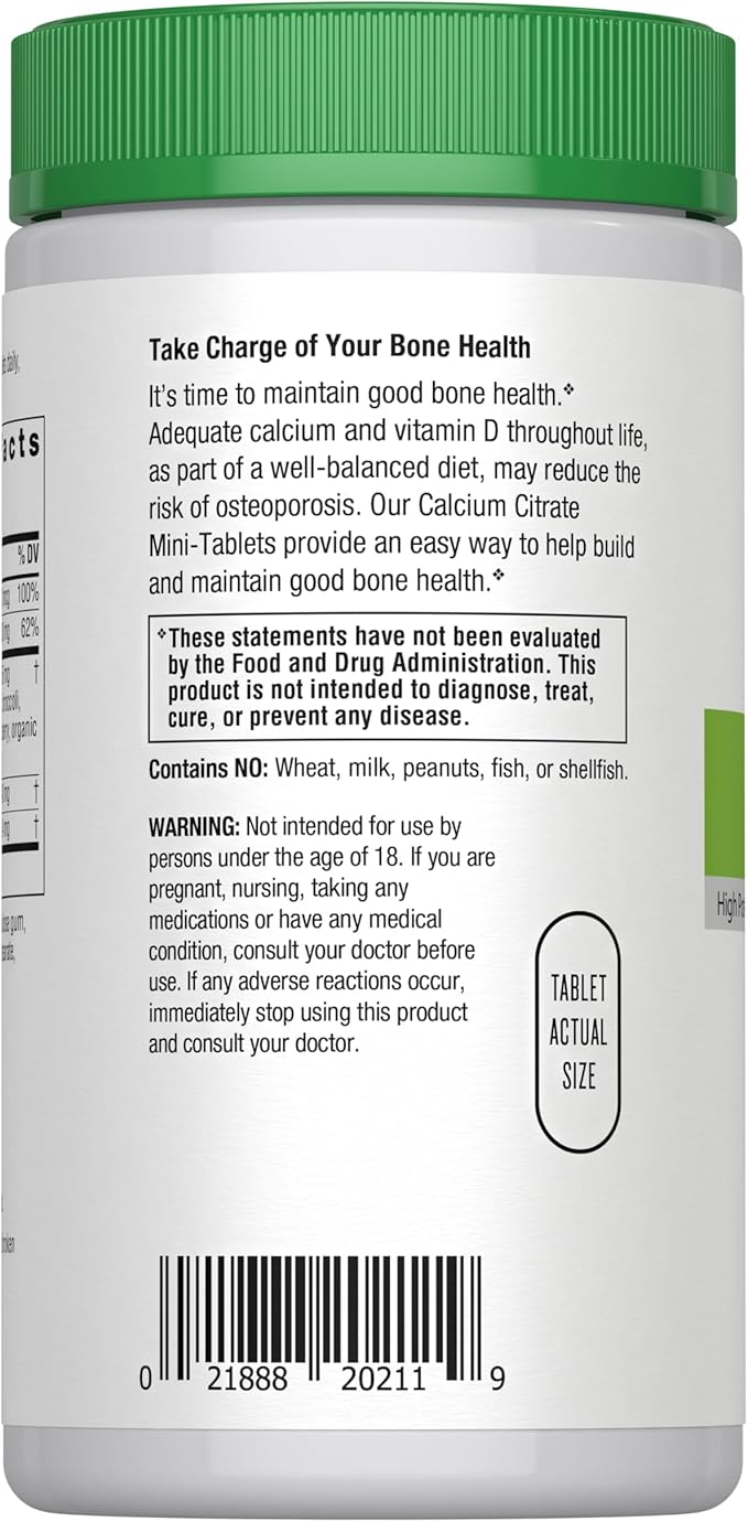 Rainbow Light Calcium Citrate Tablets with Vitamin D, Dietary Supplement Provides High-Potency Bone Health Support, with Calcium and Vitamin D, Vegetarian and Gluten Free, 120 Count
