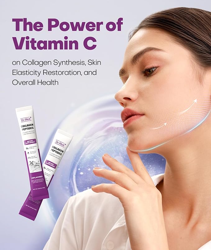 2X Boost Collagen Peptides Powder for Skin Hair Nail Joints Health, Ultra High Absorption Powder with Hydrolyzed Type 1 & 3 + VC, Unflavored Collagen Supplements for Women & Men 30 Servings