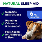 Melatonin for Dogs to Sleep 6mg - Doggie Sleep Aid Treats - Sleeping Pills for Anxiety - Extra Strength Calming Chews Large & Medium Breed Help Sleep at Night - Made in USA - 120Ct