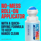 Icy Hot Original Pain Relief No-Mess Roll-On Applicator, Fast-Acting Pain Relief with Max Strength Menthol 16%, Contrast Therapy for Backaches, Joints, Muscle Strains and Arthritis, 2.5 oz