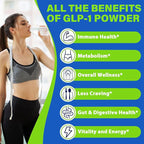 GLP-1 Supplement for Women & Men, Hunger & Metabolism Support | 15000MG GLP-1 Powder, Natural Formula GLP1 Supplements with Akkermansia Probiotic, for Metabolism, Digestion & Gut, 0 Sugar, 15.9 oz