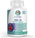 CoQ10 - Co-Enzyme Q10-200 mg - Excellent Value - 200 Caps - Quick Absorption - Veg. Caps - Non-GMO - Ubiquinone - Heart & Cellular Energy & Brain Supplement by Foxxy Doc