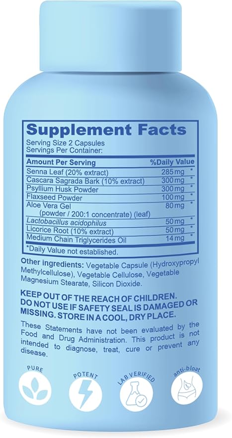 Slimtox™ Organic 15 Day Colon Cleanse & Detox for Flat Stomach Less Bloat & LBS w/Probiotics - Constipation Relief - Flushes Toxins, Boosts Energy