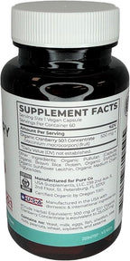 Organic Cranberry Pills - Vegan Supplement for Urinary Tract Health & Kidney Cleanse - Cranberry Pills for Women 500mg 50:1 Cranberry Concentrate Per Serving - Urinary Tract Support - 60 Capsules