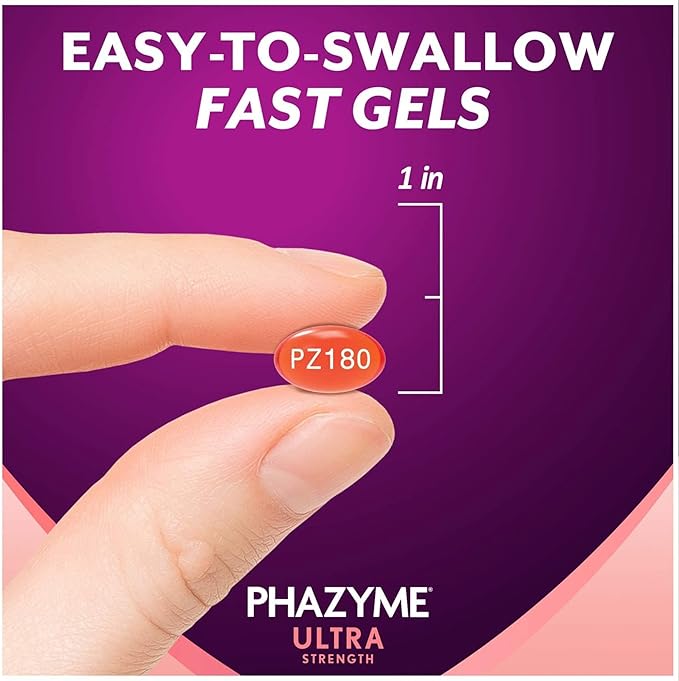Phazyme Ultra Strength Gas and Bloating Relief, 180 Mg Simethicone, 12 Fast Gels, Pack of 3