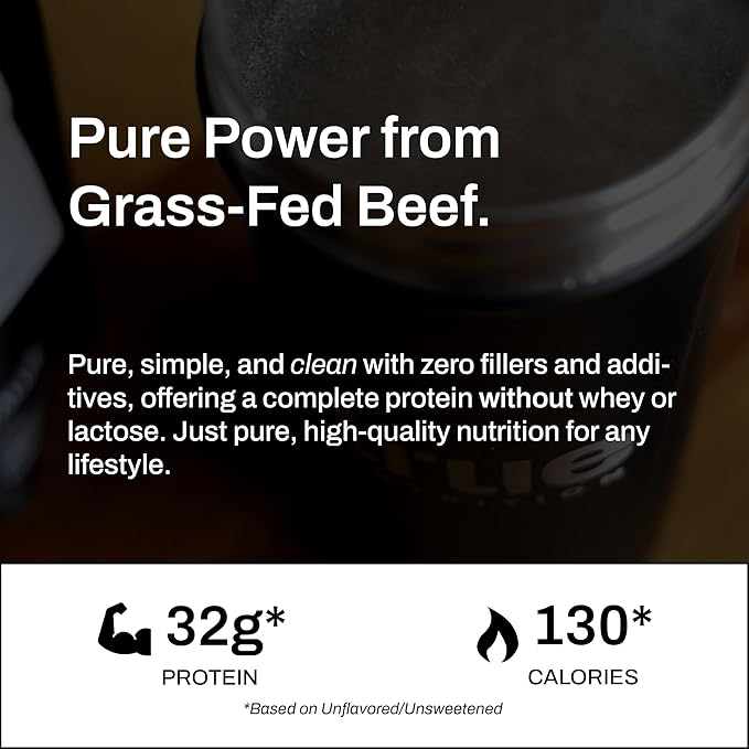 True Nutrition Grass Fed Beef Protein Isolate Powder - 29g Protein per Serving - Zero Carb, Fat Free, Dairy Free, Non-GMO - Paleo, Keto, Carnivore - Chocolate Fudge Brownie - 1lb