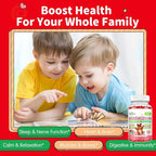 Kids Magnesium Glycinate Gummies, Magnesium Supplement with L-Theanine, Vitamin B6, D3 for Kids & Adults, Calm Magnesium for Sleep Relaxation,Brain,Bones,Sugar Free Strawberry 120ct