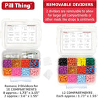 12 Compartment Large Pill Case with Airtight Seal - Silicone Gasket Waterproof Med Box with Medication Map (Clear, 1 Pack)