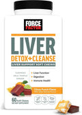 Force Factor Liver Detox, Liver Cleanse Detox & Repair Supplement, with Milk Thistle, Turmeric & Ginger to Support Digestion & Immune Health, Citrus Punch, 60 Soft Chews