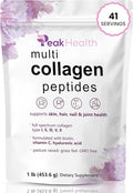 Multi Collagen Peptides Powder, 1 Pounds collagen powder- Type I,II,III,V,X with Biotin 10000mcg, Hyaluronic acid powder, Vitamin C - Unflavored Collagen Protein Powder - Keto & Paleo, Easy Dissolve