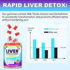 Liver Detox Cleanse & Repair Gummies - 2000mg Milk Thistle Liver Gummies, 23-in-1 Herbal with Dandelion Root, Glutathione & Turmeric- for Liver Health, Digestion & Antioxidant - Sugar Free, 60 Counts