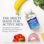SOLARAY Once Daily Active Man Multivitamin - Cellular Energy and Immune Support Supplement w/Vitamin D, Vitamin C, B12, B6, Zinc, Lutein, Digestive Enzymes, Whole Foods, 60-Day Guarantee, 90 Servings