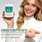 ooioo GLP-1 Weight Loss Supplement with Berberine, Ceylon Cinnamon & Probiotic Blend for Appetite, GLP-1 Activate, Metabolism & Gut, Vegan, Non-GMO, Halal Capsules for Men & Women