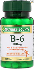 Nature's Bounty Vitamin B6, 100mg, 100 Tablets (Pack of 4)