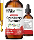 Wild & Organic Cranberry Supplement Drops - Urinary Tract Support for Women & Men - Pure Cranberry Extract Liquid Supplement - Vegan, Sugar & Alcohol-Free Tincture - 2 fl oz