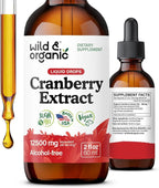 Wild & Organic Cranberry Supplement Drops - Urinary Tract Support for Women & Men - Pure Cranberry Extract Liquid Supplement - Vegan, Sugar & Alcohol-Free Tincture - 2 fl oz
