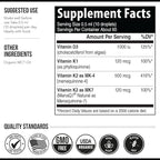 Total K2® | Vitamin K2 as MK7 & MK4 | Plus K1 & Vitamin D3 Cofactor - 620 mcg K2 per Serving - All-Trans MK7 from MenaQ7® - Full-Spectrum Vitamin K - Vegan, Organic Certified (Liquid 1 oz)