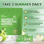 VivoNu Viginal Probiotic for Women, Women Probiotic Gummies, Feminine Balance Gummies, Green Apple Probiotics for Woman Vaginigal Health, Yeast Ph Balance