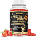 Whey Protein Gummies, 9g Protein per Serving, Easy to Take Snacks for Men & Women, Recovery + Supplement Gummies for Protein Boost, Muscle, Energy Support, Strawberry Flavor, 90 Gummies