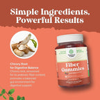 Fiber Gummies for Adults - Chicory Root Supplement with Prebiotic Support for Gut & Digestive Health - Soluble Digestion Capsules for Stomach Regulation & Immune Aid - Sugar Free & Vegan - 120 Count