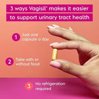 Vagisil Urinary Tract Health Supplements, Clinically-Proven Probiotics, Protects Urinary Tract Health, Clean Ingredients, Helps Cleanse and Flush UTI-Causing Bacteria, 1 Capsule Daily, 30 Capsules