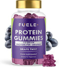 Protein Gummies – 12g High Protein Snack, Grape Twist Flavor, No Added Sugar, Whey Protein Gummies, Supports Muscle Recovery, Post Workout Supplement (60 Gummies)