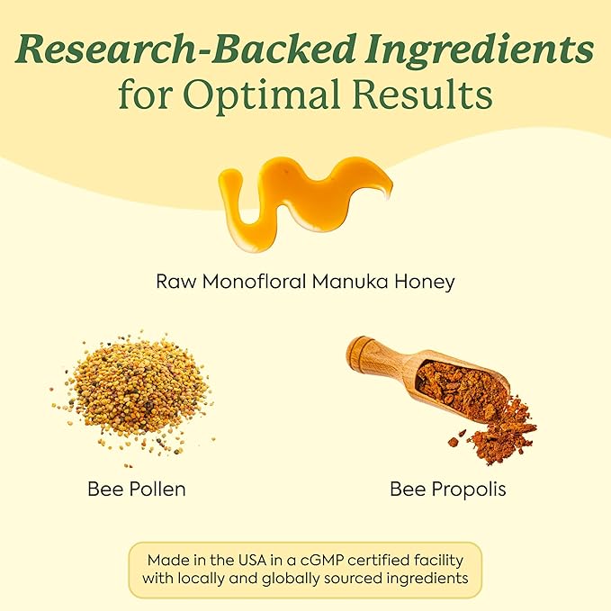 Plant People WonderBee Superfood Manuka Honey Chews – Daily Wellness & Energy Support – Bee Pollen & Propolis – Gluten-Free Supplement (30 Count)