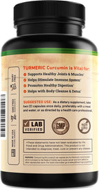 Nature's Base Turmeric and Ginger Supplement - with Curcumin, Apple Cider Vinegar & BioPerine Black Pepper Extract - 95% Curcuminoids - 120 Capsules