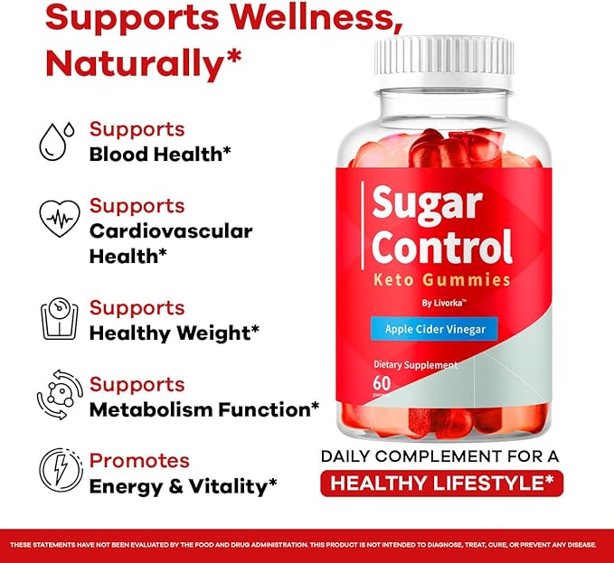(2 Pack) SugarControl Keto Gummies - Official SugarControl Advanced Apple Cider Vinegar Gummys All Natural Supplement Support, 120 Gummies for 2 Months
