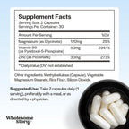 Zinc Picolinate, Magnesium Glycinate Supplements with P5P Vitamin B6 | Magnesium and Zinc Vitamin | Reproductive & Fertility Health, Hormone Balance, Immune System Support | 30 Day Supply